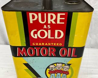 Rare 2-Gallon Pep Boys ‘Pure As Gold’ Motor Oil Can
