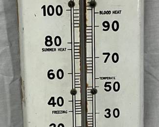 Porcelain Advertising Thermometer for Red Goose Shoes by International Shoe Co.