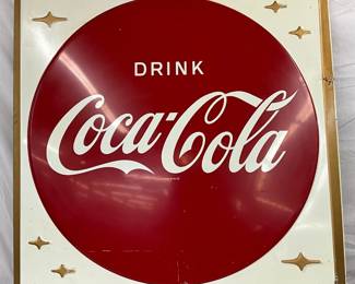 45 1/2-Inch Embossed Coca-Cola Advertising Sign