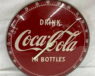 12-Inch Coca-Cola Thermometer with Glass Front