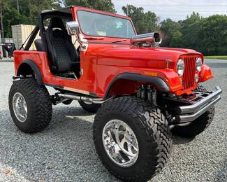 Custom flame-painted red Exterior
