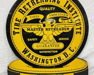 29×35 Die-Cut Metal Sign for Tire Retreading Institute, Washington, D.C.