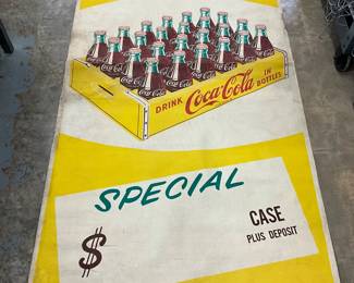 Rare Original Coca-Cola Canvas Banner, ‘Take Coke Home,’ 44 x 94 Inches