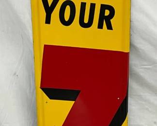 1951 Pennzoil 12 x 60-Inch Self-Framed Vertical Metal Sign