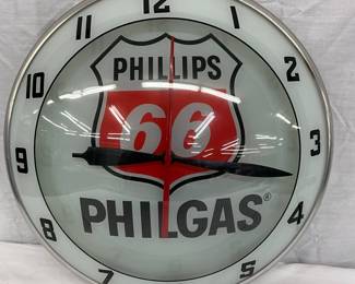Original Phillips 66 Philgas Double Bubble Advertising Clock