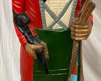 5’10” Wooden Carved Store Indian Statue