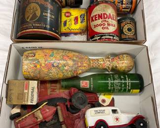 Vintage Tins, Decorative Items, and Toy Vehicles