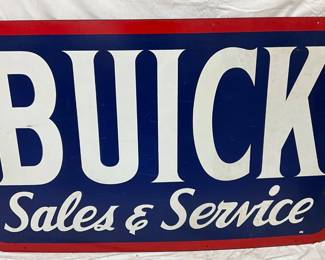 Single-Sided Metal Buick Dealership ‘Sales & Service’ Sign, 68×42 in