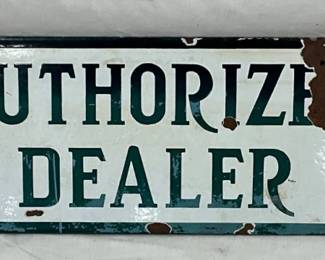 Gulf Authorized Dealer 40-Inch Wide Porcelain Sign