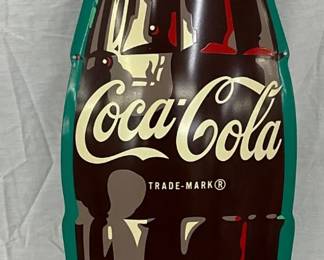 1923 Coca-Cola Convex Metal Bottle Sign, 10 1/2 x 35 1/2 Inches