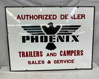 40 x 30-Inch Phoenix Trailers and Campers Authorized Dealer Porcelain Sign, Two-Sided