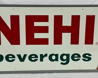 54 x 18 Nehi Soda Embossed and Self-Framed Metal Advertising Sign