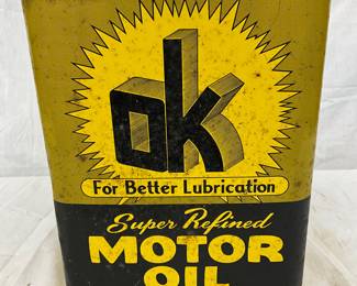 2-Gallon OK Super Refined Motor Oil Metal Can