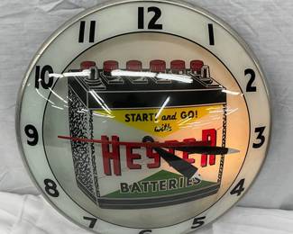 Hester Batteries Double Bubble Advertising Wall Clock