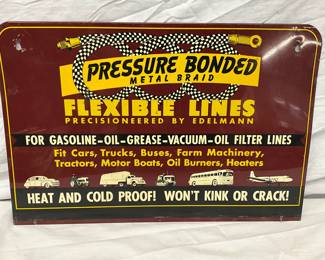 Metal Advertising Sign for Pressure Bonded Flexible Lines by Edelmann, 21×14 in.