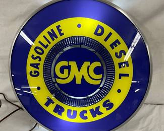 15-Inch GMC Gasoline and Diesel Spinner Advertising Sign
