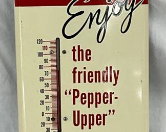 Metal Dr Pepper Advertising Thermometer, 6 1/2″ x 16″