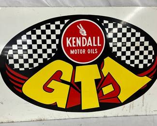 24 x 14 Two-Sided Kendall GT-1 Motor Oil Metal Sign