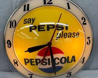 Original Pepsi-Cola ‘Say Pepsi, Please’ Double Bubble Light-Up Clock