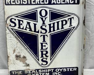 PORC. SEALSHIPT OYSTERS FLANGE SIGN