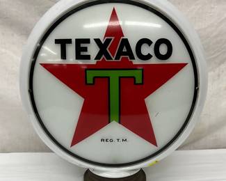 Texaco Gasoline Double-Sided Gas Pump Globe with Metal Base