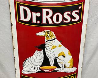 36″ x 60″ Porcelain Dr. Ross Dog and Cat Food Advertising Sign