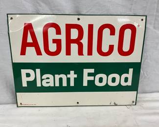 11-Inch ‘Agrico Plant Food’ Metal Advertising Sign