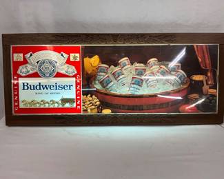 Budweiser Light-Up Wall Sign with Plastic Frame, 33 1/2″ x 14″