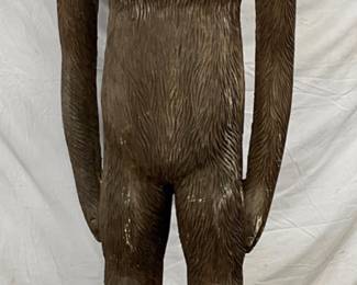 Carved Wooden Bigfoot Sculpture, 7 Feet Tall
