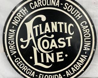 22-Inch Metal Atlantic Coast Line Railroad Sign