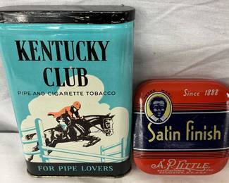 Kentucky Club Tobacco Tin and A.Little Satin Finish Tin, Circa 20th Century