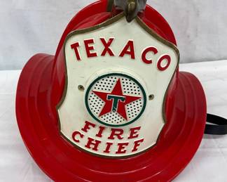 Texaco Fire Chief Eagle-Decorated Red Plastic Helmet
