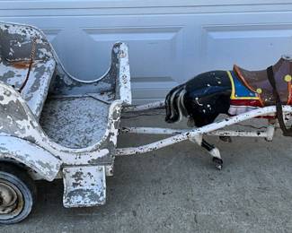 62X28 Early Ride-On Horse and Chariot Toy