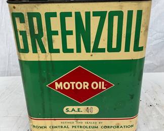 GreenzOil Motor Oil 2-Gallon Metal Can by Crown Central Petroleum