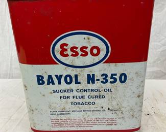 Esso Bayol N-350 Sucker Control Oil Metal Can, 2-Gallon Capacity