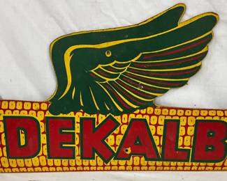 30×15 Masonite Dekalb Seed Advertising Sign with Ear of Corn Design