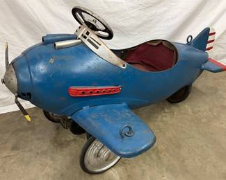 1950s Original Pedal Airplane with Blue Finish