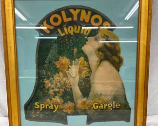 Framed Early Cardboard Die-Cut Advertising Display for Kolynos Liquid