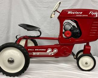 Western Flyer 38×27 Chain-Driven Pedal Tractor with Original Marx Toys Motor