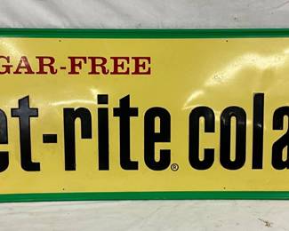 Embossed 54 x 18-Inch Metal Diet-Rite Cola Advertising Sign
