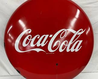 36-Inch Porcelain Coca-Cola Button Sign