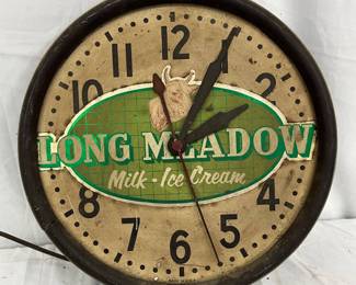 Longmeadow Dairy Advertising Plastic Clock, 15-Inch Diameter