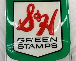 Embossed Lexan S&H Green Stamps Advertising Sign, 46 x 52 Inches