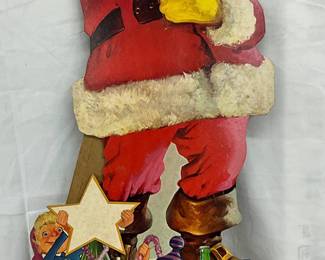 Cardboard Easel-Back Coca-Cola Santa Claus Holiday Advertisement, 13 1/2 x 30 Inches