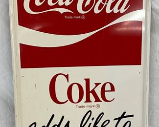Coca-Cola Vertical Self-Framed Metal Sign, 17 1/2 x 35 1/2