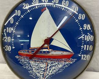 Early 12-Inch Thermometer with Sailboat Graphic