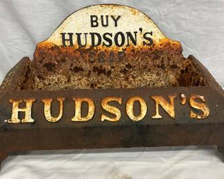 Vintage Cast Iron Advertising Trade Display for Hudson’s Soap