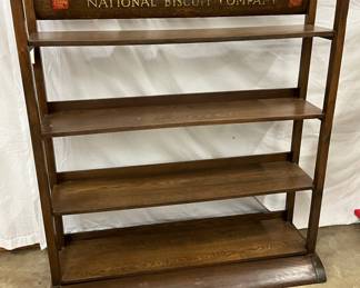 46 x 50 Inch Oak Wood National Biscuit Company Display Shelf