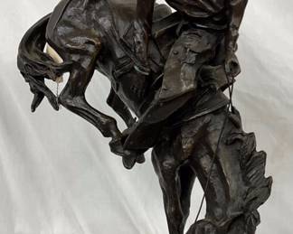 11 X 20 1/2IN. Bronze Sculpture Titled ‘The Bronco Buster’ by Frederic Remington