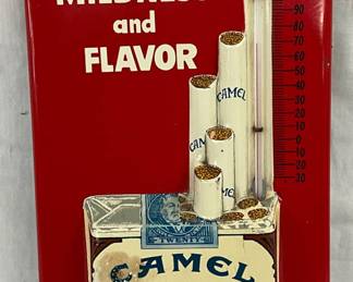 6 x 13 1/2″ Embossed Camel Cigarettes Advertising Thermometer